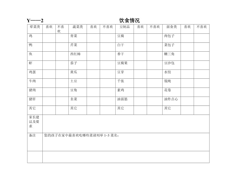 幼儿园实用常用表格_第2页