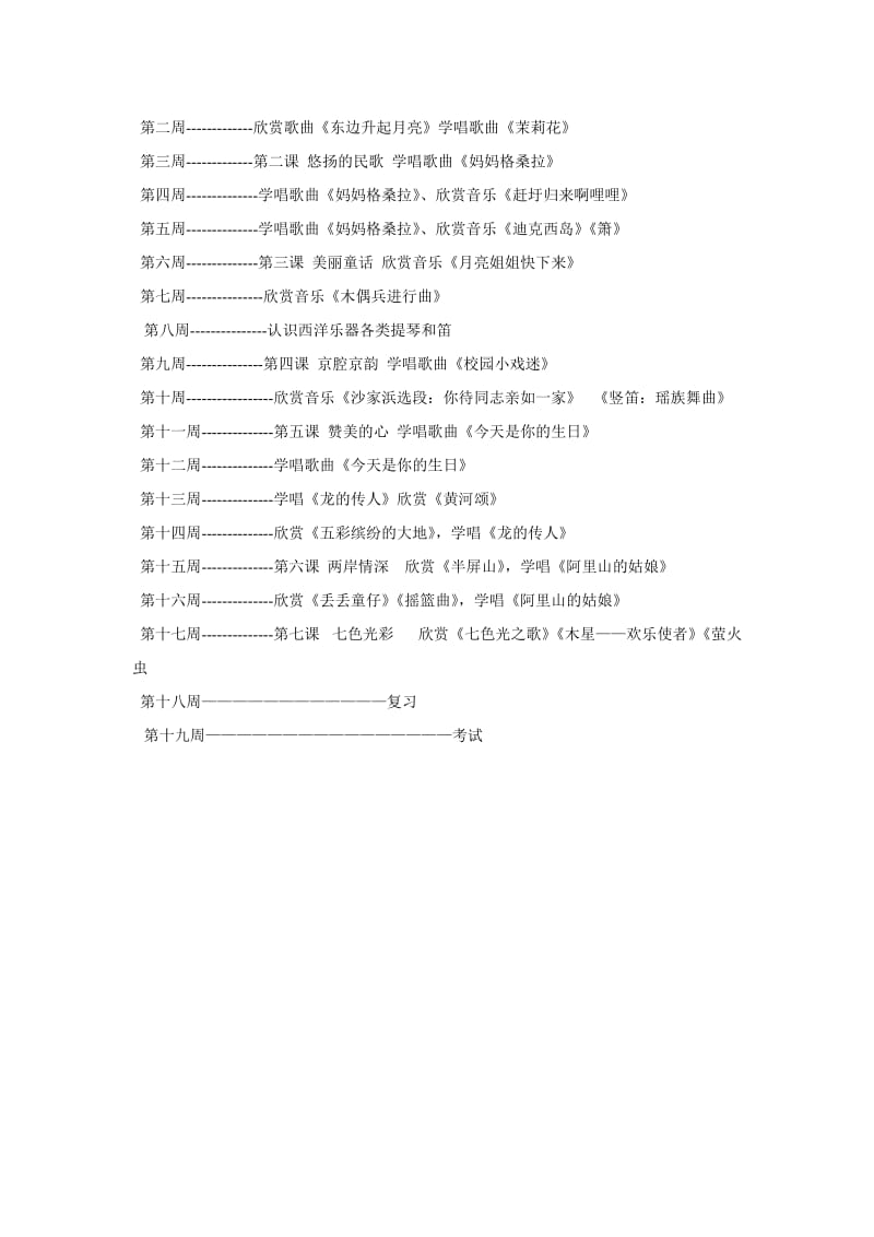 新人教版小学音乐六年级上册教学计划_第3页