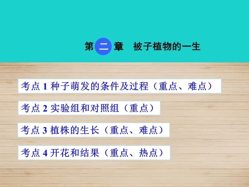 中考生物 考點梳理 第三單元 第二章 被子植物的一生課件 新人教版_第1頁