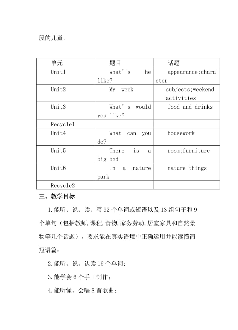 新人教版小学五年级上册英语教学计划_第2页