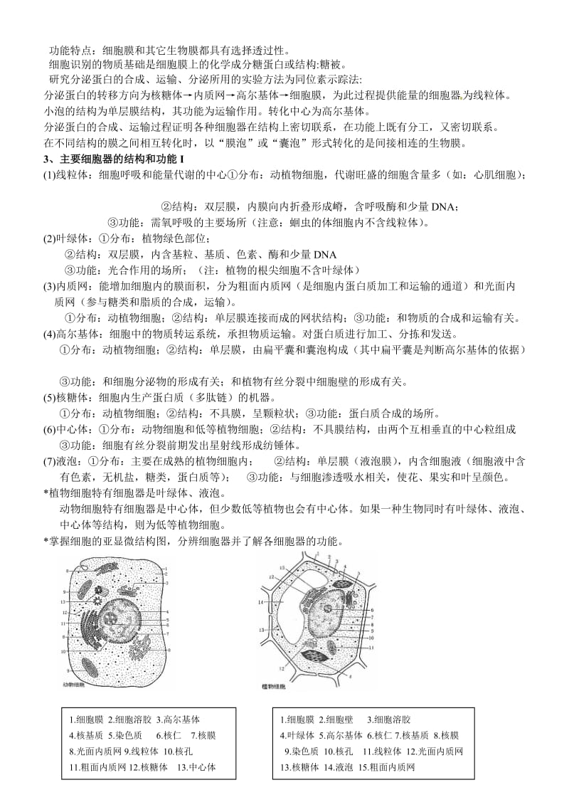 浙教版高中生物必修1知识点最新整理_第3页