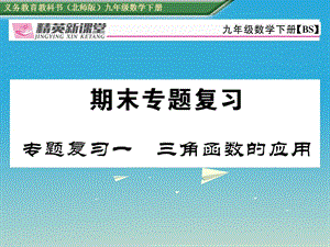 九年級數(shù)學(xué)下冊 專題復(fù)習(xí)一 三角函數(shù)的應(yīng)用課件 （新版）北師大版