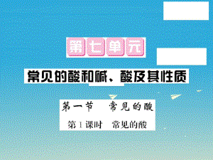 九年級化學下冊 第7單元 常用的酸和堿、酸的性質 第1節(jié) 酸及其性質 第1課時 常見的酸課件 （新版）魯教版