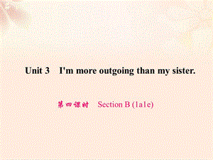 八年級(jí)英語(yǔ)上冊(cè) Unit 3 I'm more outgoing than my sister（第4課時(shí)）Section B（1a-1e）習(xí)題課件 （新版）人教新目標(biāo)版