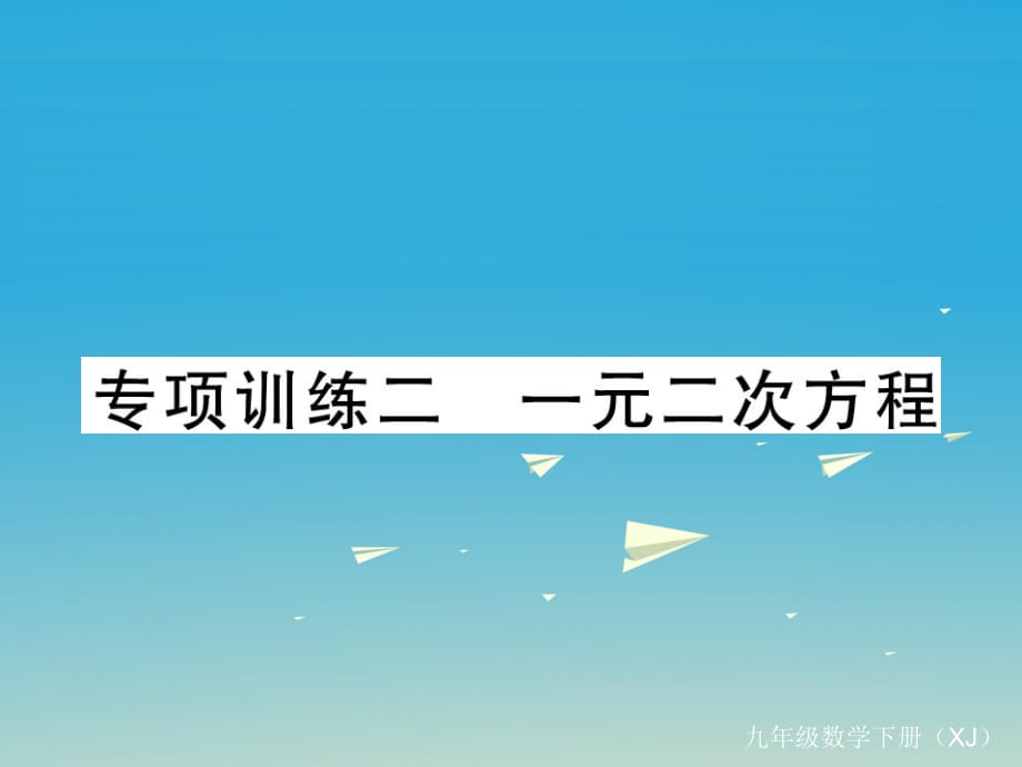 九年級(jí)數(shù)學(xué)下冊(cè) 專項(xiàng)訓(xùn)練二 一元二次方程課件 （新版）湘教版_第1頁(yè)