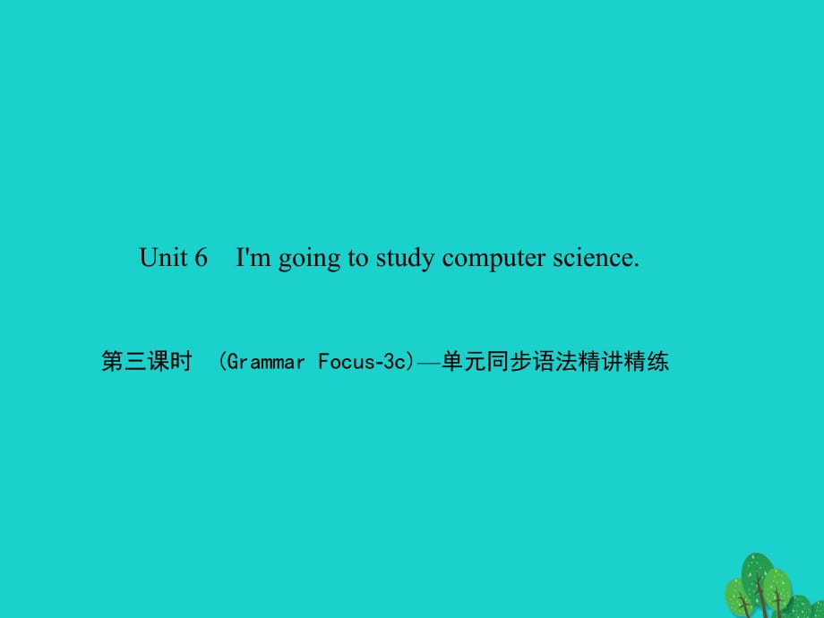 八年級英語上冊 Unit 6 I'm going to study computer science（第3課時）（Grammar Focus-3c）同步語法精講精練課件 （新版）人教新目標版_第1頁