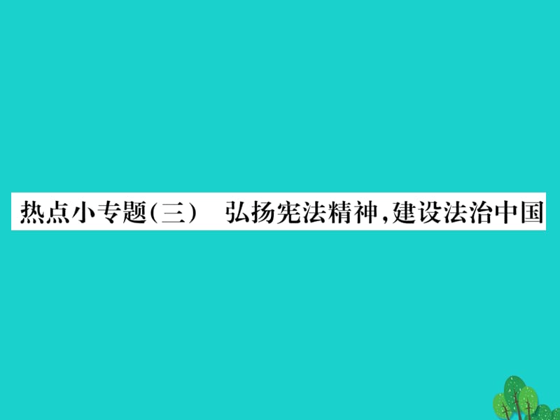 九年級(jí)政治全冊(cè) 第三單元 熱點(diǎn)小專題（三）弘揚(yáng)憲法精神建設(shè)法治中國(guó)課件 人民版_第1頁(yè)