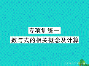 九年級數(shù)學(xué)下冊 專項訓(xùn)練一 數(shù)與式的相關(guān)概念及計算課件 （新版）滬科版