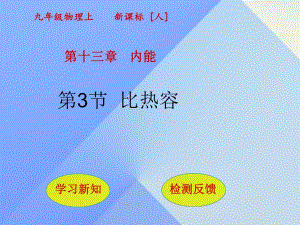 九年級(jí)物理全冊(cè) 第13章 內(nèi)能 第3節(jié) 比熱容課件 （新版）新人教版