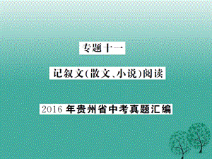 中考語文總復習 專題十一 記敘文（散文、小說）閱讀課件2