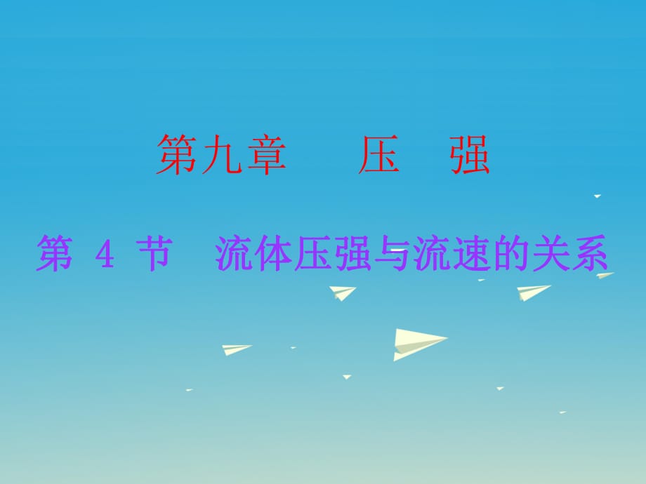 八年級物理下冊 第9章 壓強 第4節(jié) 流體壓強與流速的關(guān)系課件 （新版）新人教版_第1頁