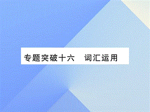 中考英語 第二篇 中考專題突破 第一部分 語法專題突破十六 詞匯運用課件 人教新目標版