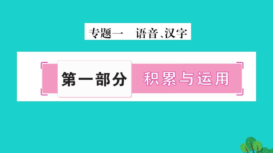 中考語(yǔ)文 第一部分 積累與運(yùn)用 專(zhuān)題1 語(yǔ)音、漢字課件 新人教版_第1頁(yè)