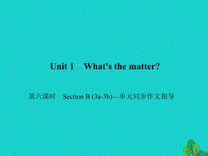 八年級(jí)英語(yǔ)下冊(cè) Unit 1 What's the matter（第6課時(shí)）Section B(3a-3b)同步作文指導(dǎo)課件 （新版）人教新目標(biāo)版