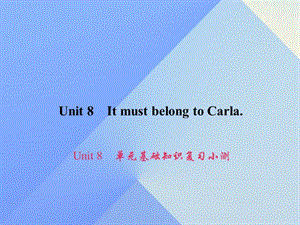 九年級(jí)英語全冊(cè) Unit 8 It must belong to Carla基礎(chǔ)知識(shí)復(fù)習(xí)小測(cè)課件 （新版）人教新目標(biāo)版1