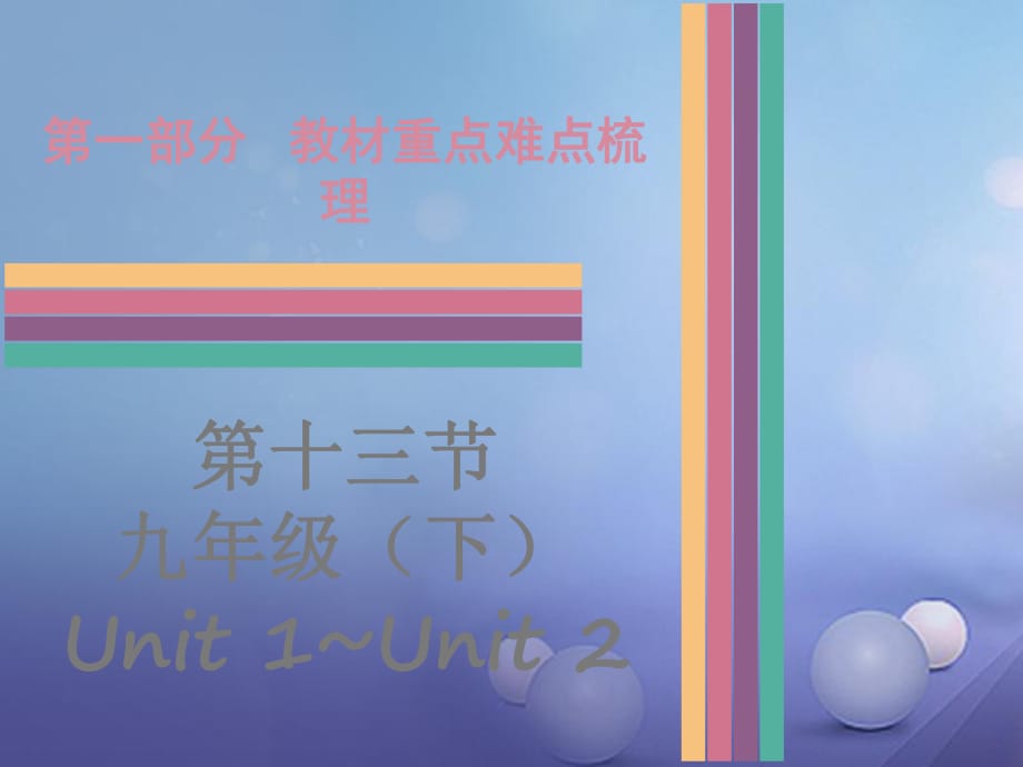 中考英語 第一部分 教材重點(diǎn)難點(diǎn)梳理 第21節(jié) 九下 Unit 1-Unit 2課件 牛津深圳版_第1頁