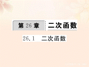 九年級數(shù)學下冊 26_1 二次函數(shù)習題課件 （新版）華東師大版