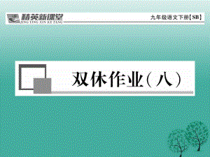 九年级语文下册 第四单元 双休作业(八)课件 （新版）苏教版