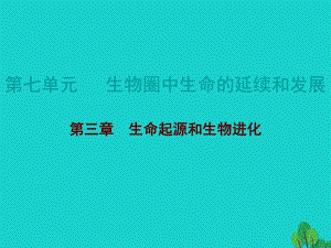 中考生物總復(fù)習(xí) 第七單元 第三章 生命起源和生物進(jìn)化課件