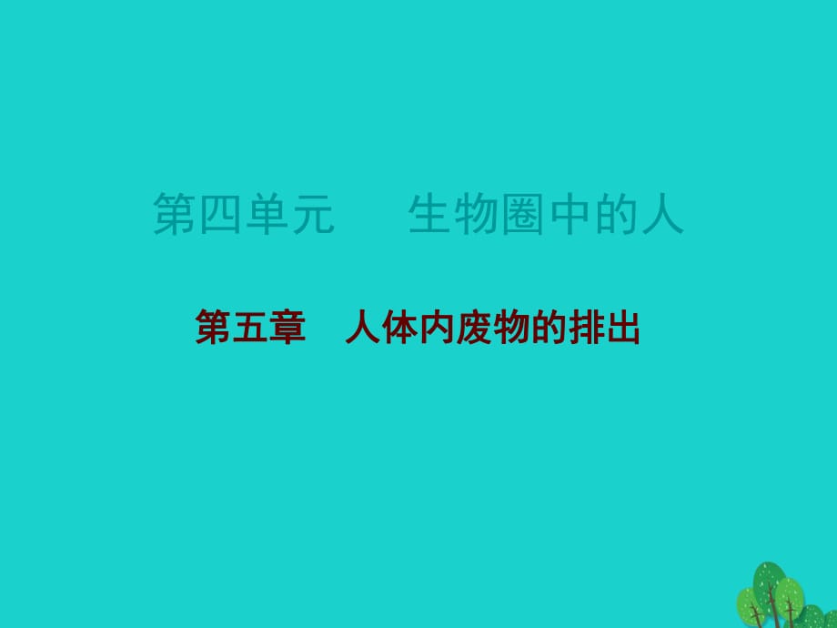 中考生物總復(fù)習(xí) 第四單元 第五章 人體內(nèi)廢物的排出課件_第1頁