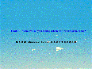 八年級(jí)英語(yǔ)下冊(cè) Unit 5 What were you doing when the rainstorm came（第3課時(shí)）(Grammar Focus-4c)同步語(yǔ)法精講精練課件 （新版）人教新目標(biāo)版 (2)