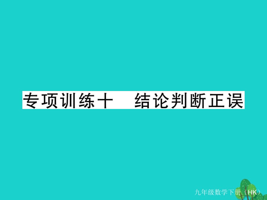 九年級數(shù)學(xué)下冊 專項訓(xùn)練十 結(jié)論判斷正誤課件 （新版）滬科版_第1頁