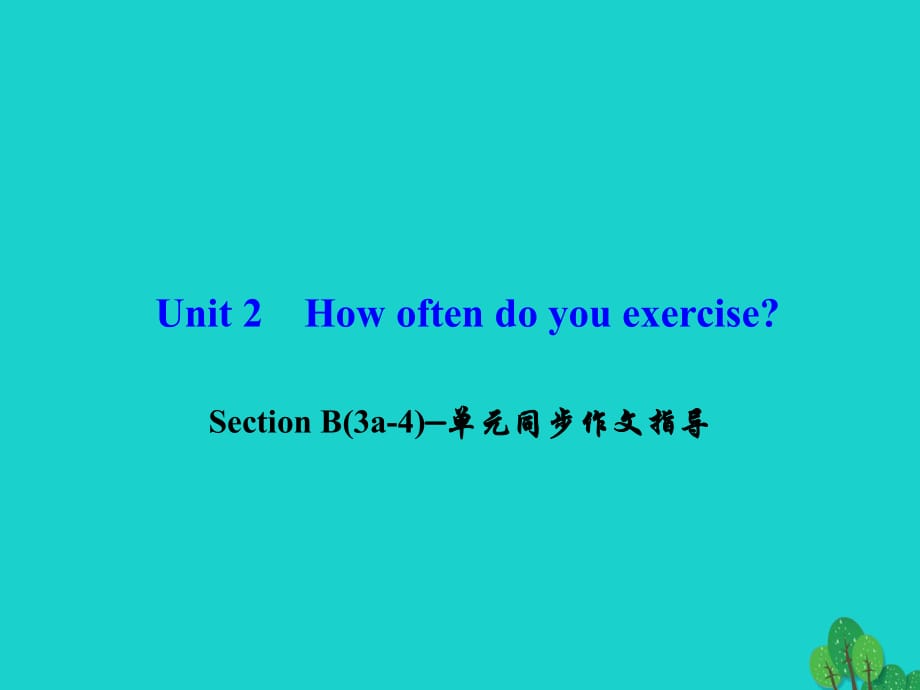 八年级英语上册 Unit 2 How often do you exercise Section B(3a-4)同步作文指导课件 （新版）人教新目标版_第1页