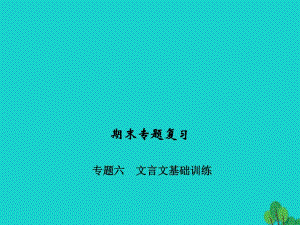 九年級語文下學(xué)期期末專題復(fù)習(xí)六 文言文基礎(chǔ)訓(xùn)練課件 （新版）新人教版