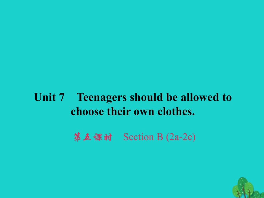 九年级英语全册 Unit 7 Teenagers should be allowed to choose their own clothes（第5课时）Section B（2a-2e）习题课件 （新版）人教新目标版_第1页