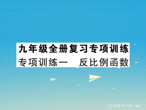 九年級數(shù)學下冊 專項訓練一 反比例函數(shù)課件 （新版）湘教版