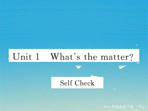 八年級英語下冊 Unit 1 What's the matter Self Check作業(yè)課件 （新版）人教新目標版1