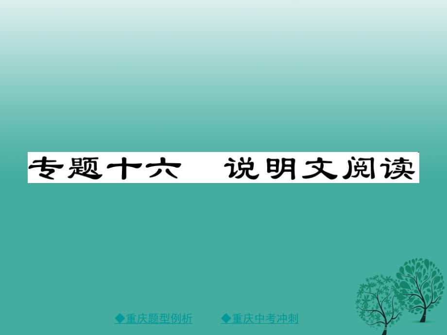 中考語(yǔ)文總復(fù)習(xí) 第3部分 現(xiàn)代文閱讀 專(zhuān)題16 說(shuō)明文閱讀課件1_第1頁(yè)