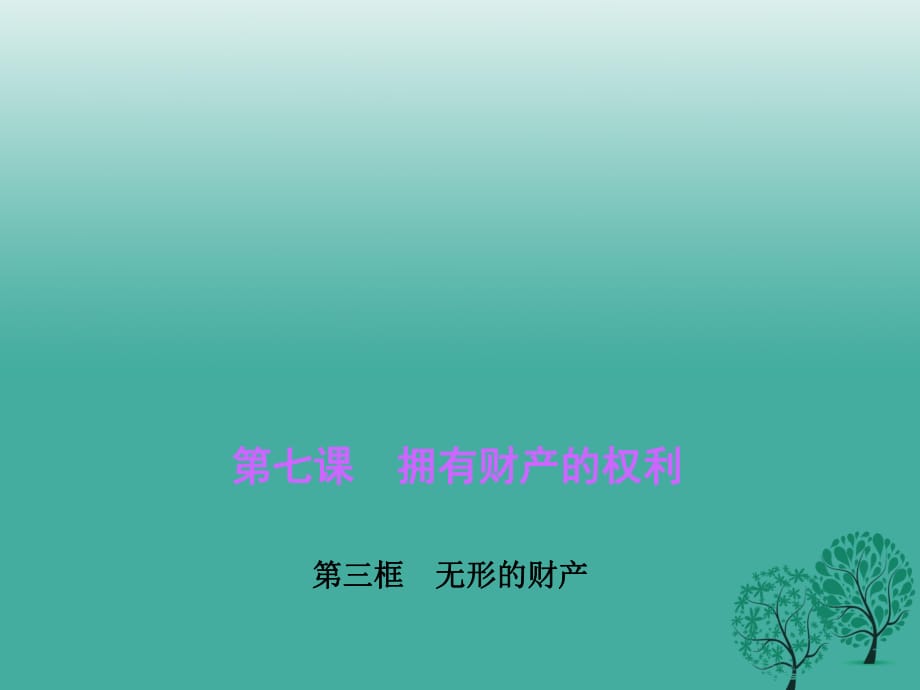 八年級政治下冊 第三單元 第七課 第三框 無形的財產(chǎn)課件 新人教版 (2)_第1頁