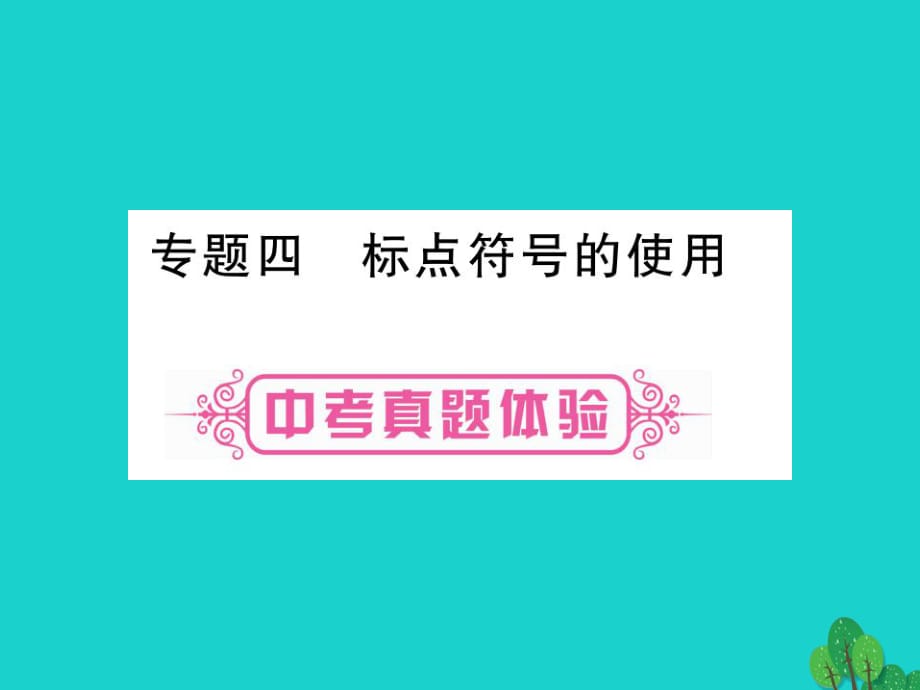 中考語文 第二輪專題突破復(fù)習(xí) 專題四 標(biāo)點(diǎn)符號(hào)的使用課件1_第1頁