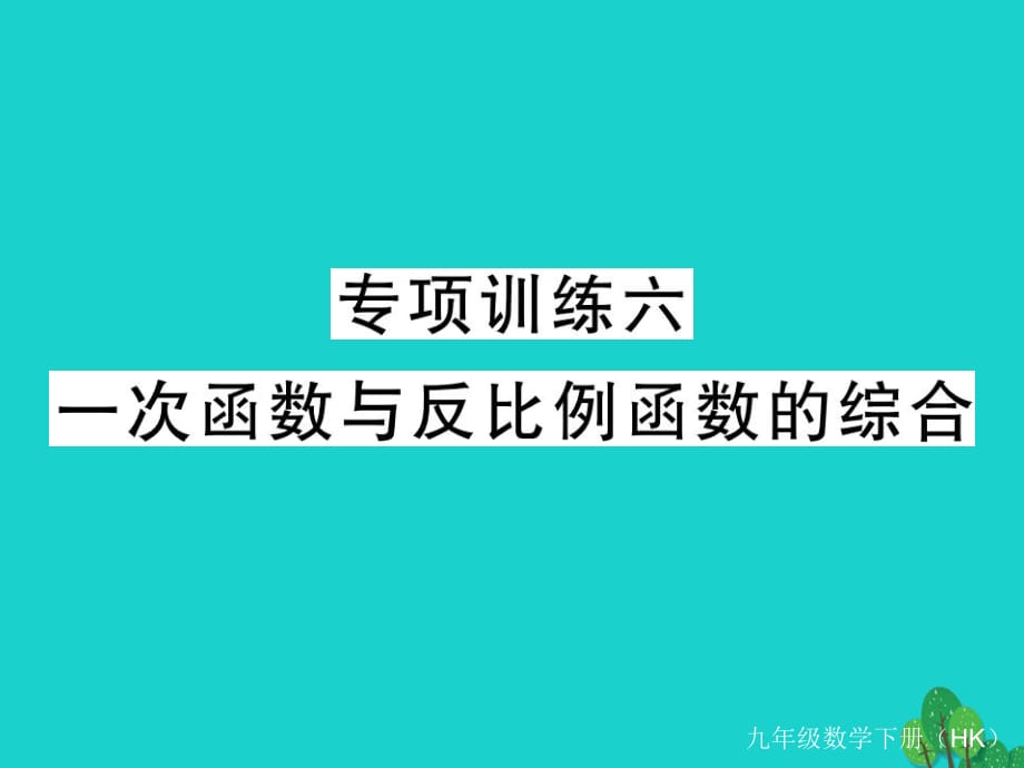 九年级数学下册 专项训练六 一次函数与反比例函数的综合课件 （新版）沪科版_第1页