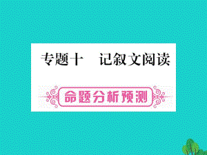 中考語文 第一部分 積累與運用 專題10 記敘文閱讀課件 新人教版