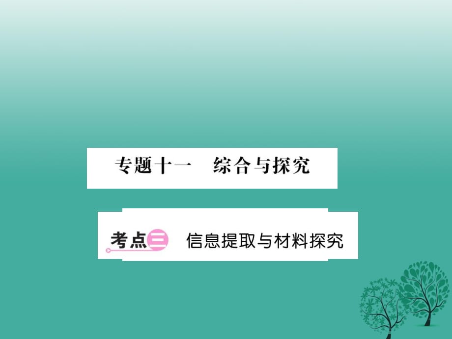 中考语文总复习 专题十一 综合与探究 考点3课件 语文版_第1页