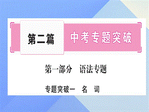 中考英語(yǔ) 第二篇 中考專題突破 第一部分 語(yǔ)法專題突破一 名詞課件 人教新目標(biāo)版2