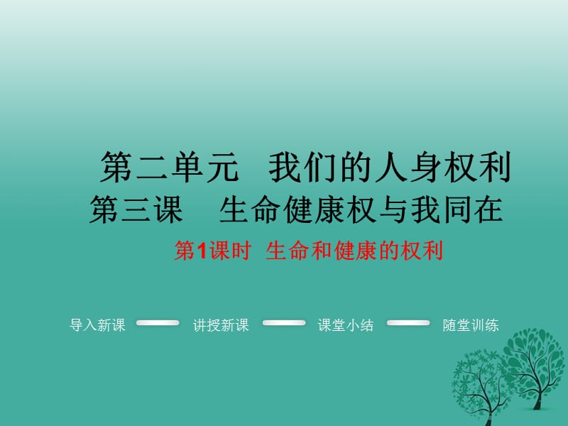 八年級政治下冊 第2單元 我們的人身權(quán)利 第三課 生命健康權(quán)與我同在 第1框 生命和健康的權(quán)利教學(xué)課件 新人教版_第1頁