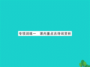 中考語文 第三部分 古詩文閱讀 專題訓(xùn)練一 課內(nèi)重點古詩詞賞析課件1