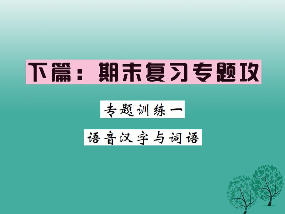 九年級(jí)語(yǔ)文下冊(cè) 專(zhuān)題復(fù)習(xí)訓(xùn)練一 語(yǔ)音漢子與詞語(yǔ)課件 （新版）新人教版_第1頁(yè)