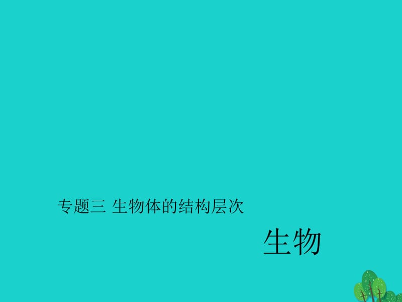 中考生物第二轮 专题突破篇 专题三 生物体的结构层次课件1_第1页