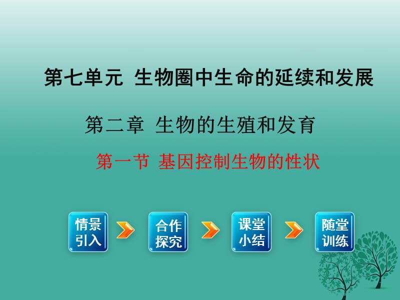 八年級(jí)生物下冊(cè) 第7單元 第2章 第1節(jié) 基因控制生物的性狀課件 （新版）新人教版 (2)_第1頁(yè)