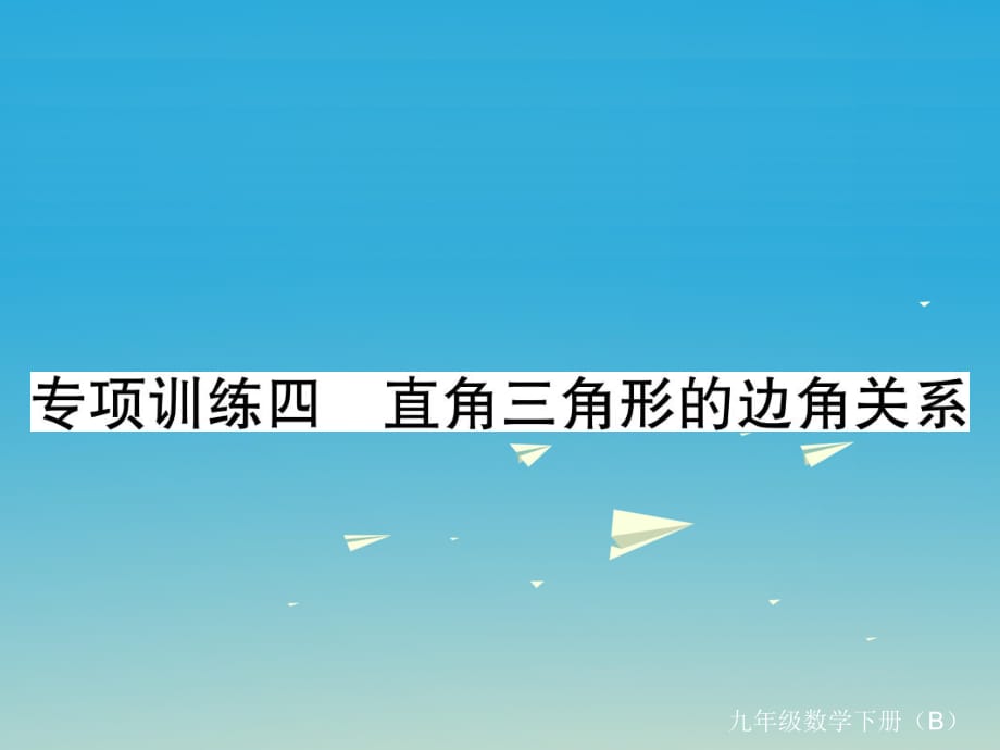 九年級(jí)數(shù)學(xué)下冊(cè) 專項(xiàng)訓(xùn)練四 直角三角形的邊角關(guān)系習(xí)題課件 （新版）北師大版_第1頁(yè)