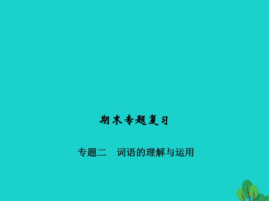 九年級語文下學(xué)期期末專題復(fù)習(xí)二 詞語的理解與運(yùn)用課件 （新版）新人教版_第1頁