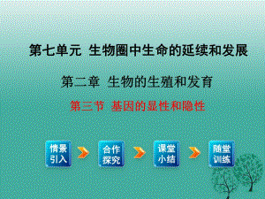 八年級生物下冊 第7單元 第2章 第3節(jié) 基因的顯性和隱性課件 （新版）新人教版