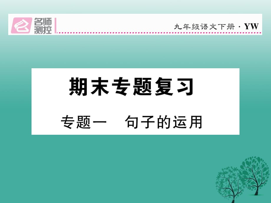 九年級語文下冊 專題復習一 句子的運用課件 （新版）語文版_第1頁