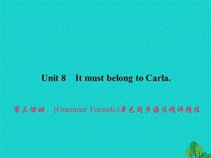 九年級(jí)英語全冊(cè) Unit 8 It must belong to Carla（第3課時(shí)）（Grammar Focus-4c）同步語法精講精練課件 （新版）人教新目標(biāo)版