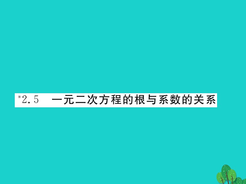 九年级数学上册 2.5 一元二次方程的根与系数的关系习题课件 （新版）北师大版_第1页