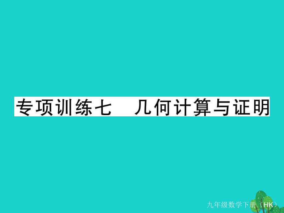 九年級數(shù)學(xué)下冊 專項訓(xùn)練七 幾何計算與證明課件 （新版）滬科版_第1頁